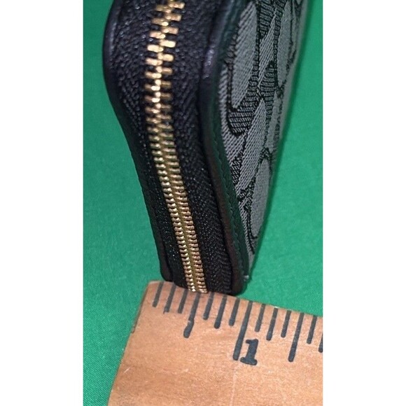 COACH Jacquard Small Zip Around Wallet In Signature Denim CP431 Black/gray Purse - Picture 8 of 10